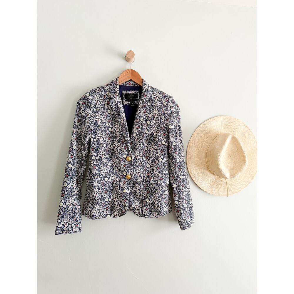 J.Crew |‎ Schoolboy Liberty of London Floral Blazer Cotton Jacket | Sz 0